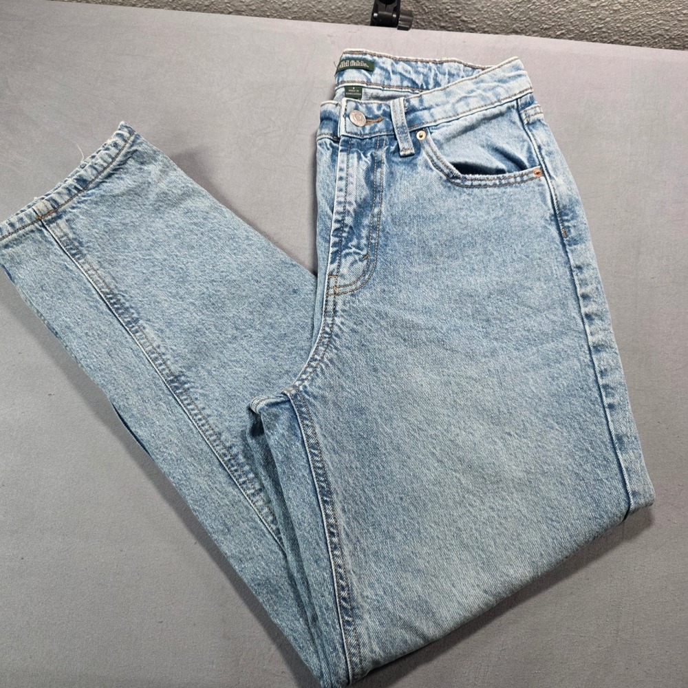 Wild Fable High Rise Tapered Distressed Jeans Light Wash Blue Womens Size 6 - Picture 1 of 11